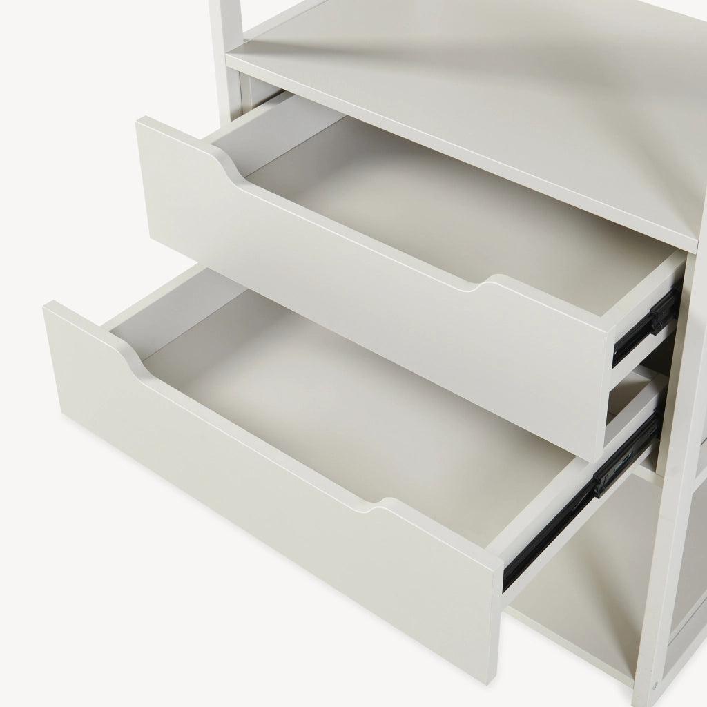Stand Appendiabiti Jässaatka in Acciaio con 2 Cassetti e 4 Ripiani 200 x 61 x 40 cm - Grigio [en.casa]
