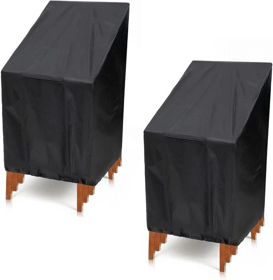 Hoes per giardino 2 in 1 - Borsa di stivaggio - Hoes per sedie - Hoes per giardino - Hoes impermeabile - Chiusura a gomito - Corda per tirare - 64x64x120cm - Nero