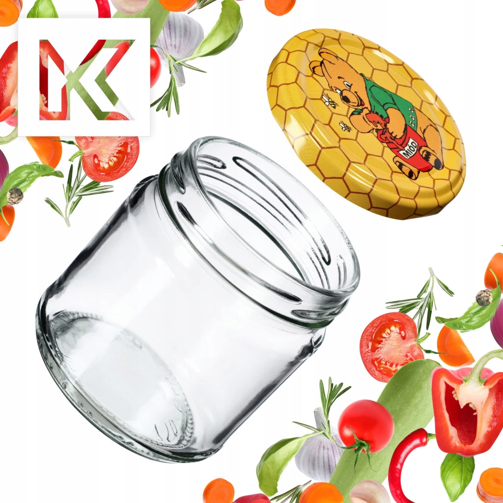 Barattoli per conserve KADAX Lerma 200ml 10 pezzi 66mm + coperchi "Miele"
