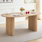 GrandCA HOME Tavolo da Pranzo Ovale in Legno, Tavolo da Cucina Moderno da 180 CM, Ampia Scrivania in MDF per 6-8 Persone (Marrone Chiaro)