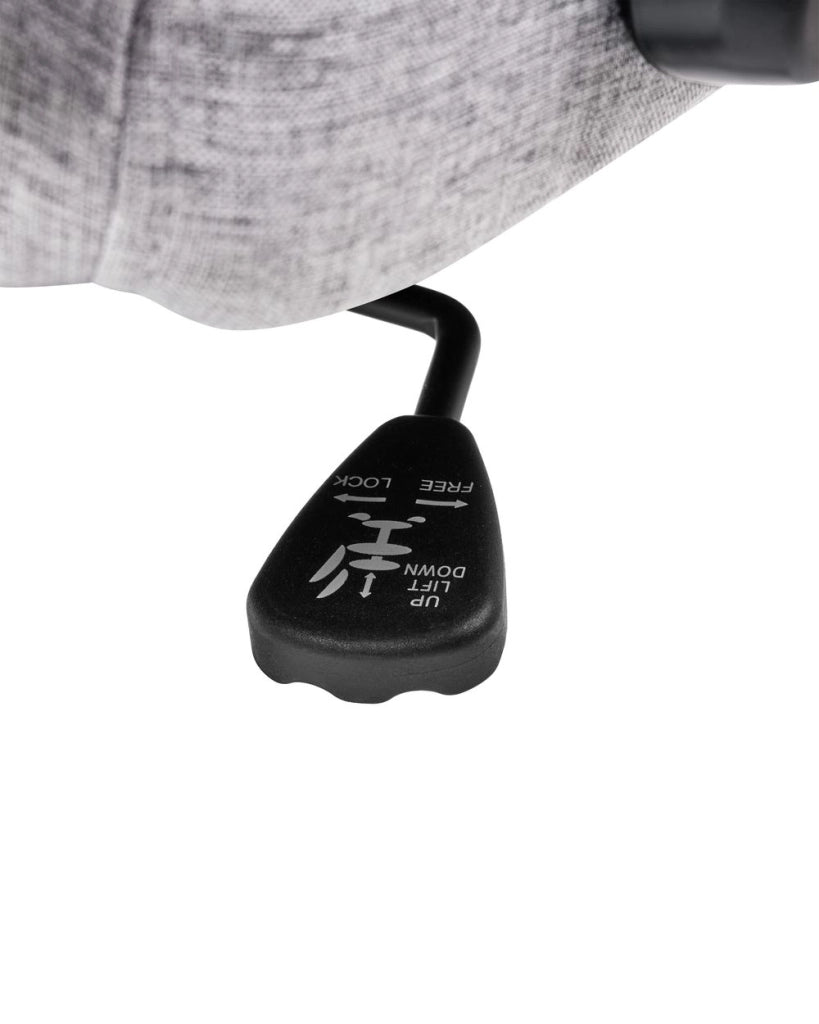 Sedia direzionale da ufficio con regolazione dell'inclinazione imbottitura spessa grigio lino design elegante