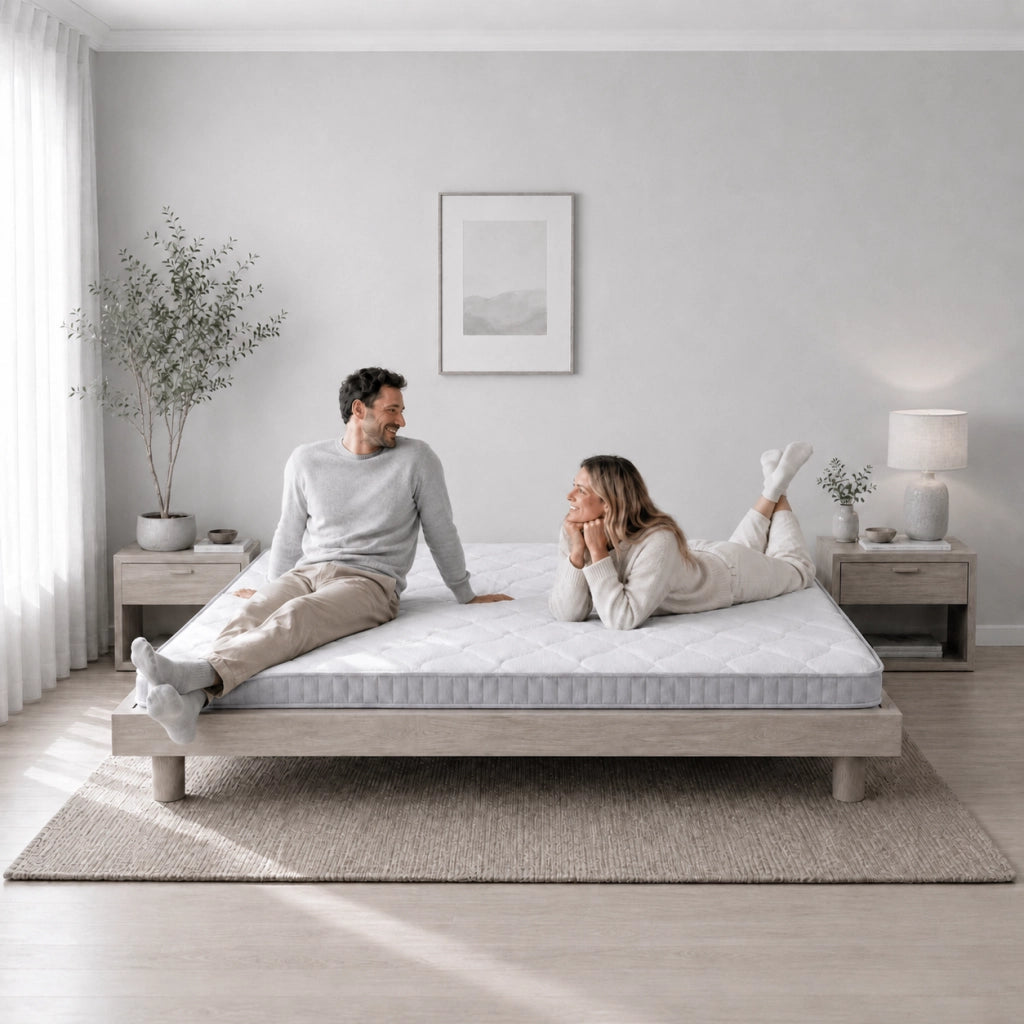 Materasso a molle insacchettate 7 zone con schiuma memory e supporto H3 H4 in schiuma e molle per letto bianco
