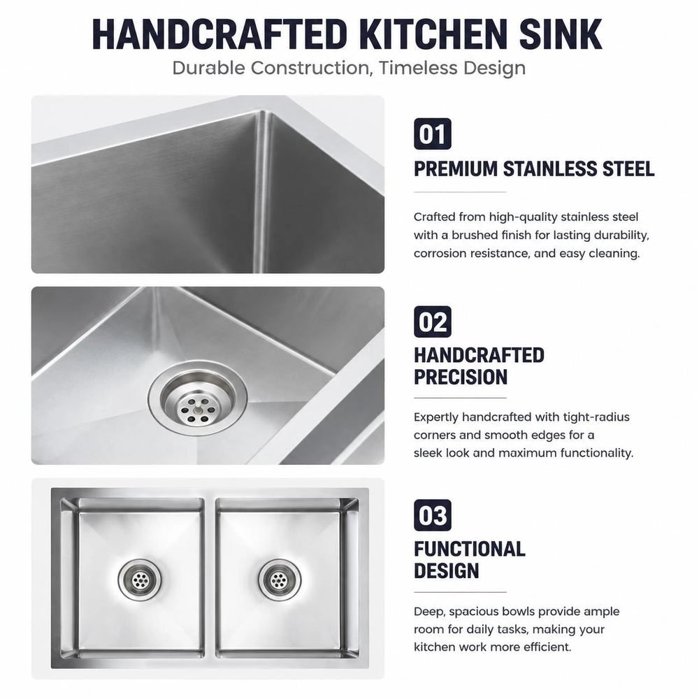 Handmade Stainless Steel Kitchen Sink