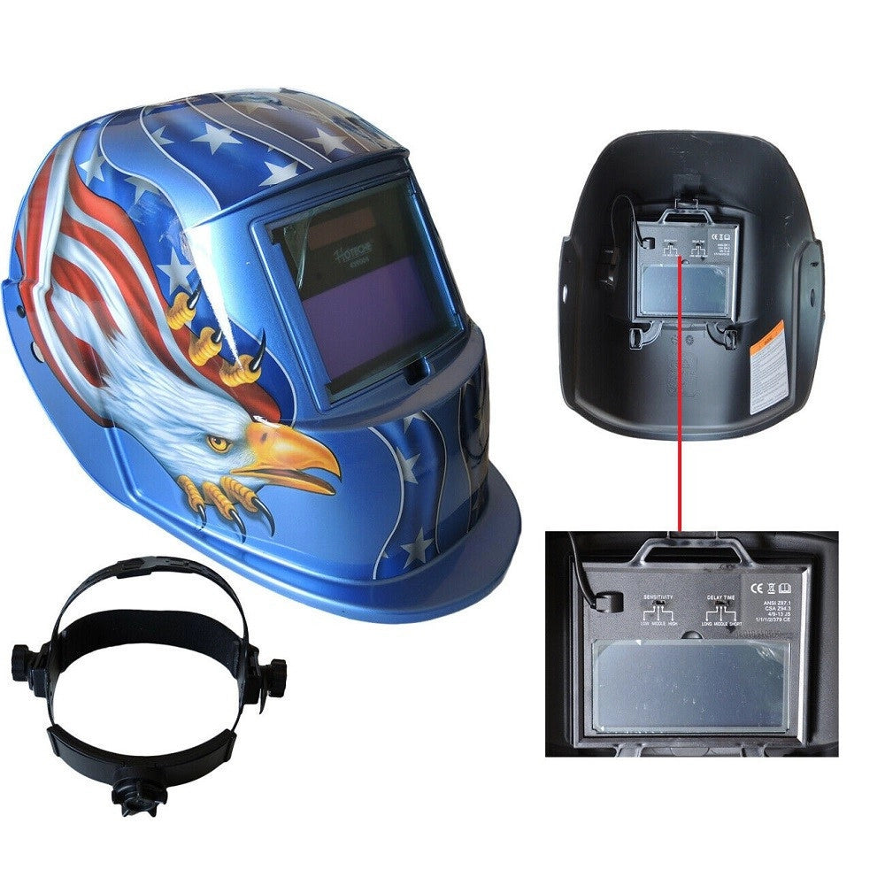 Trade Shop - Maschera Per Saldatura Casco Per Fabbro Protezione A Cristalli Liquidi 92x42mm -