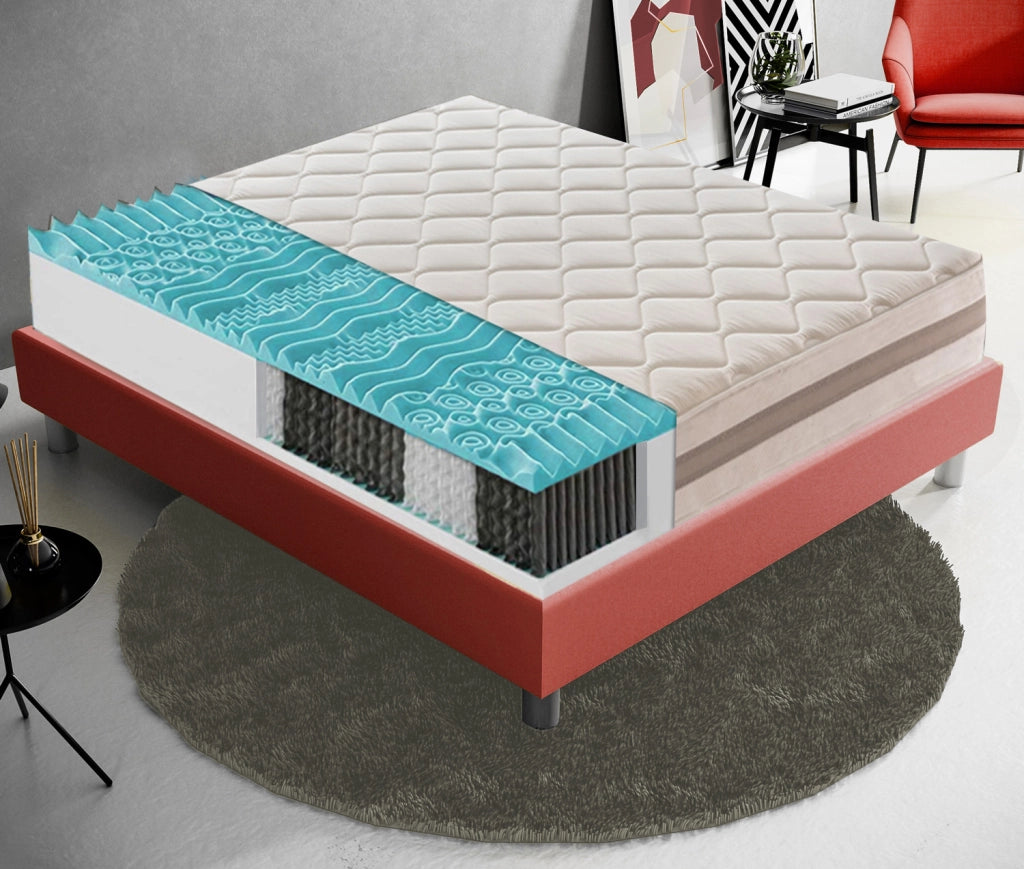 Materasso Piazza e Mezza 140x200 900 Molle insacchettate e memory foam 9 Zone differenziate Altezza 22 cm