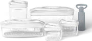 Set di conservazione alimentare con contenitore a vuoto SeeYoo da 5 pz, bianco - incl. pompa, contenitori alimentari con coperchi, contenitori alimentari, set di contenitori di conservazione - box per la preparazione delle pasti