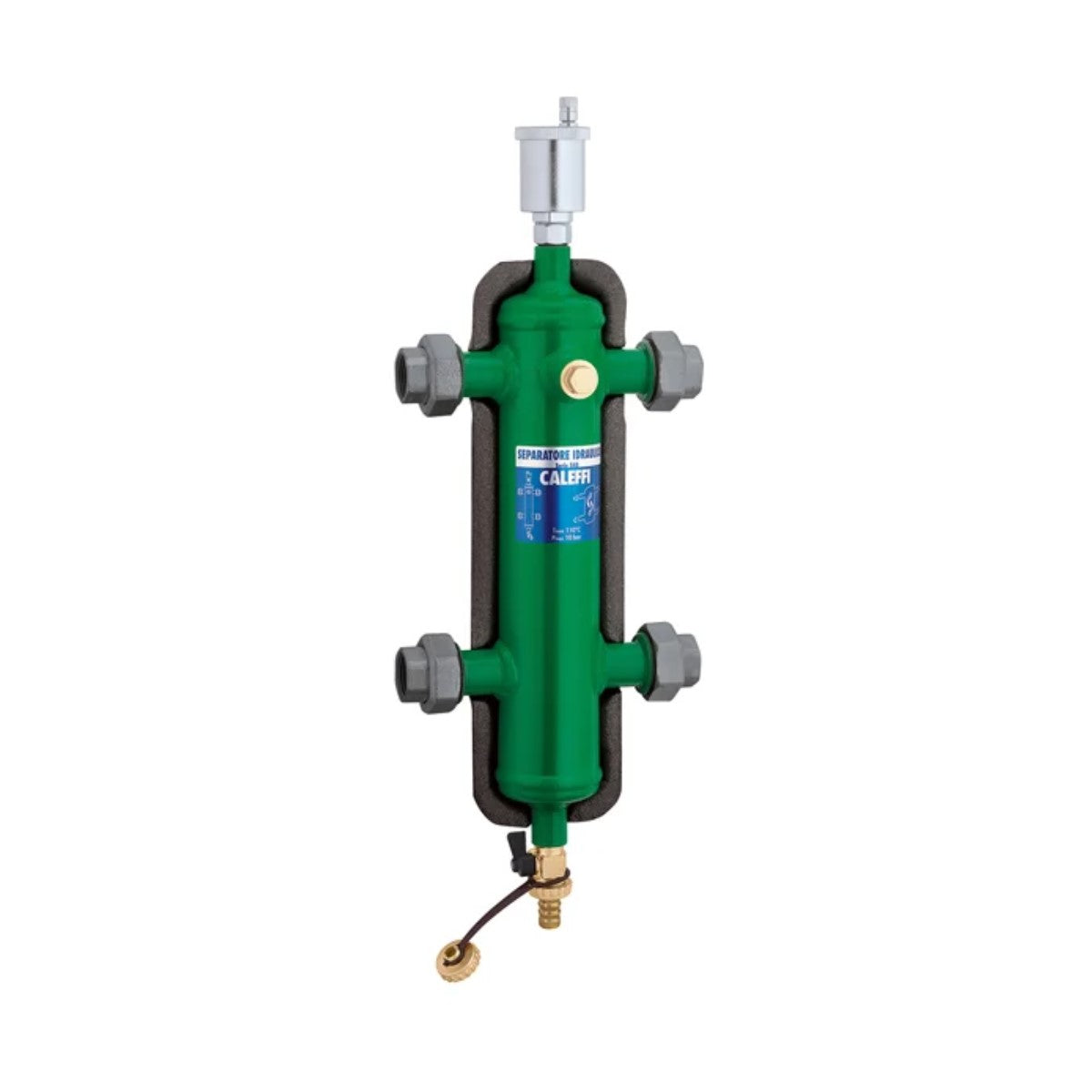 Separatore Idraulico Caleffi con Attacchi Filettati Bocchettone 1" con Coibentazione 548006
