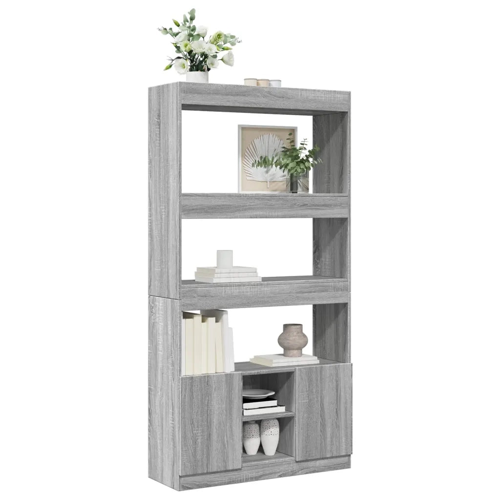 Credenza Grigio Sonoma 92x33x180 cm in Legno Multistrato 3309623
