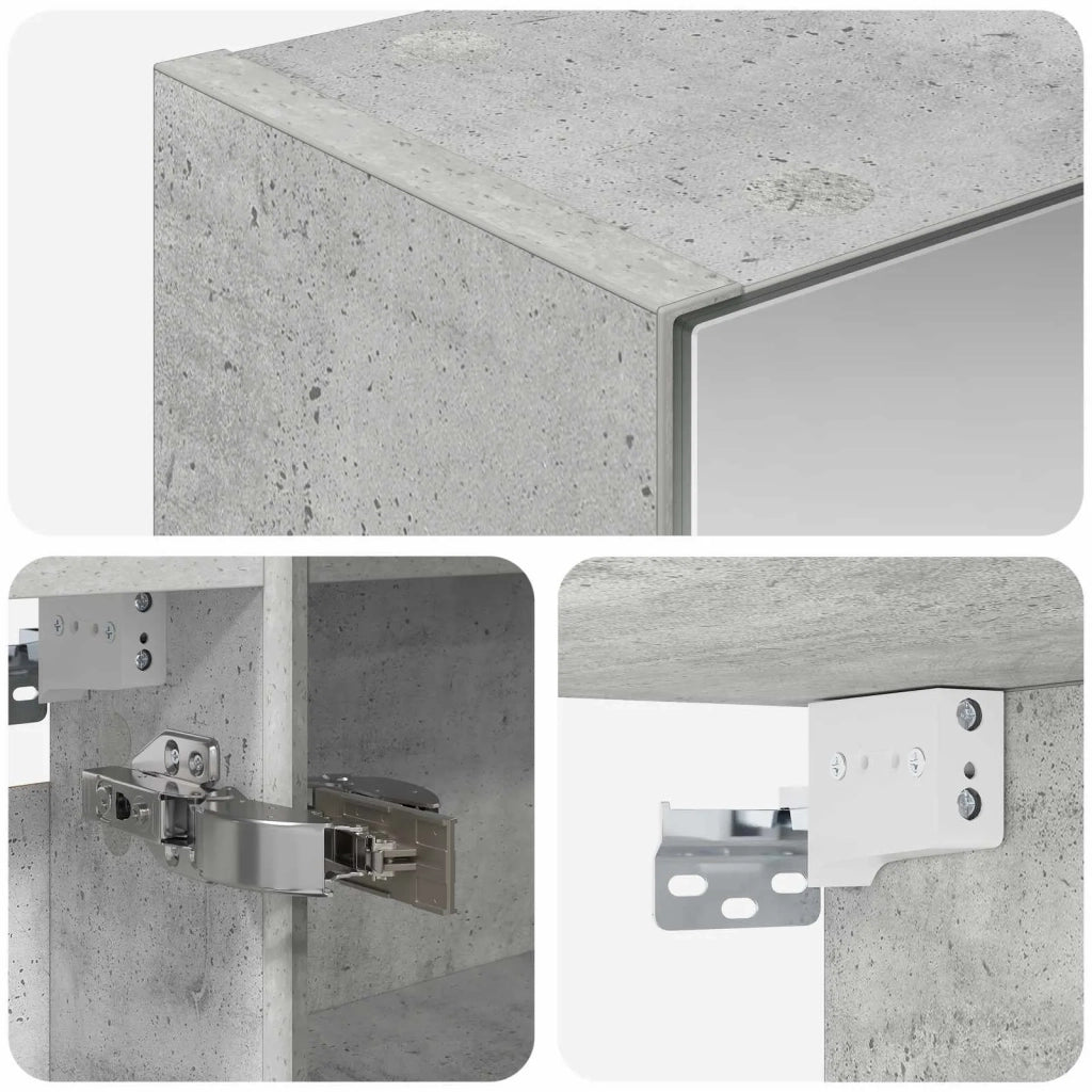 Mobiletto per specchio da bagno con lo scaffale Grigio cemento