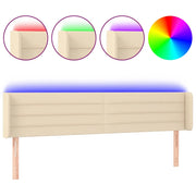 Testiera | Testata a LED Crema 183x16x78/88 cm in Tessuto