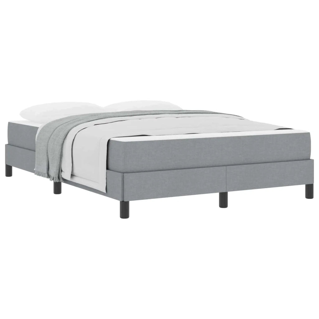 Letto a molle con materasso Grigio chiaro 140 x 200 cm Tessuto