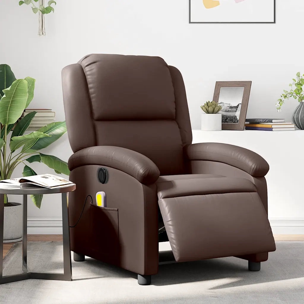 Divano Sedia-Poltrona Massaggiante Elettrica Marrone in Similpelle 859964