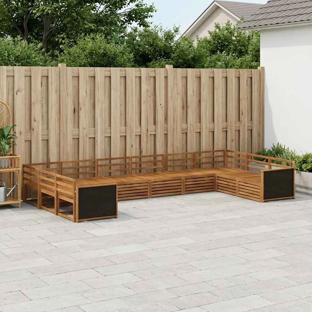 Set divani 10 pz Legno di Acacia Massello 3383882