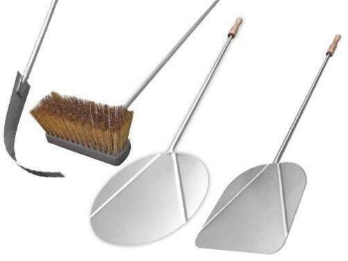 SET CON SPAZZOLA, RIMUOVI BRACE, PALA TONDA E RETTANGOLARE 29 X 33 CM