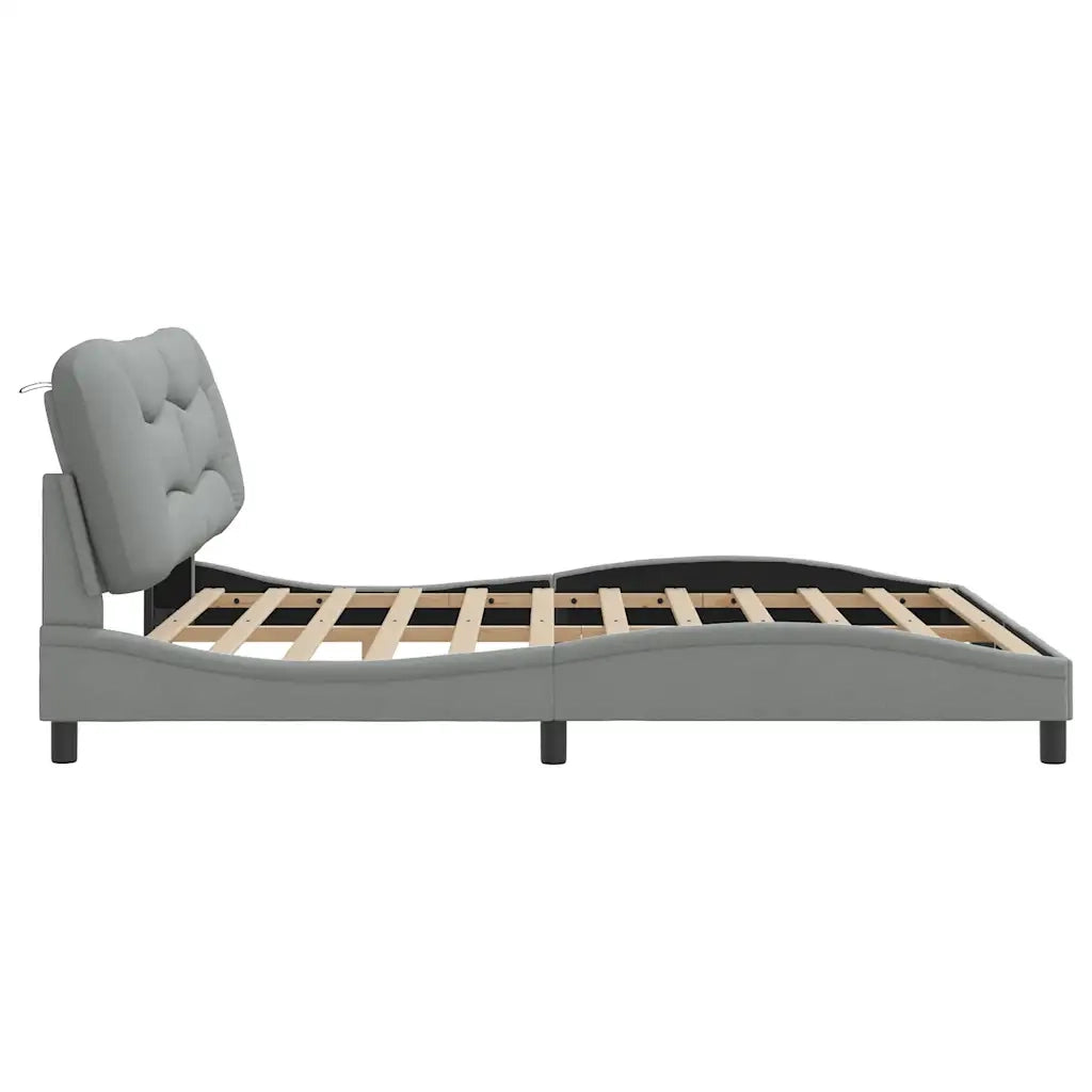 Giroletto senza Materasso Hvar Grigio Chiaro 180x200 cm Tessuto