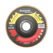 Disco lamellare abrasivo al corindone T27 CA100, 125x22mm per la levigatura/lucidatura di acciaio inossidabile e metallo Breckner Germany