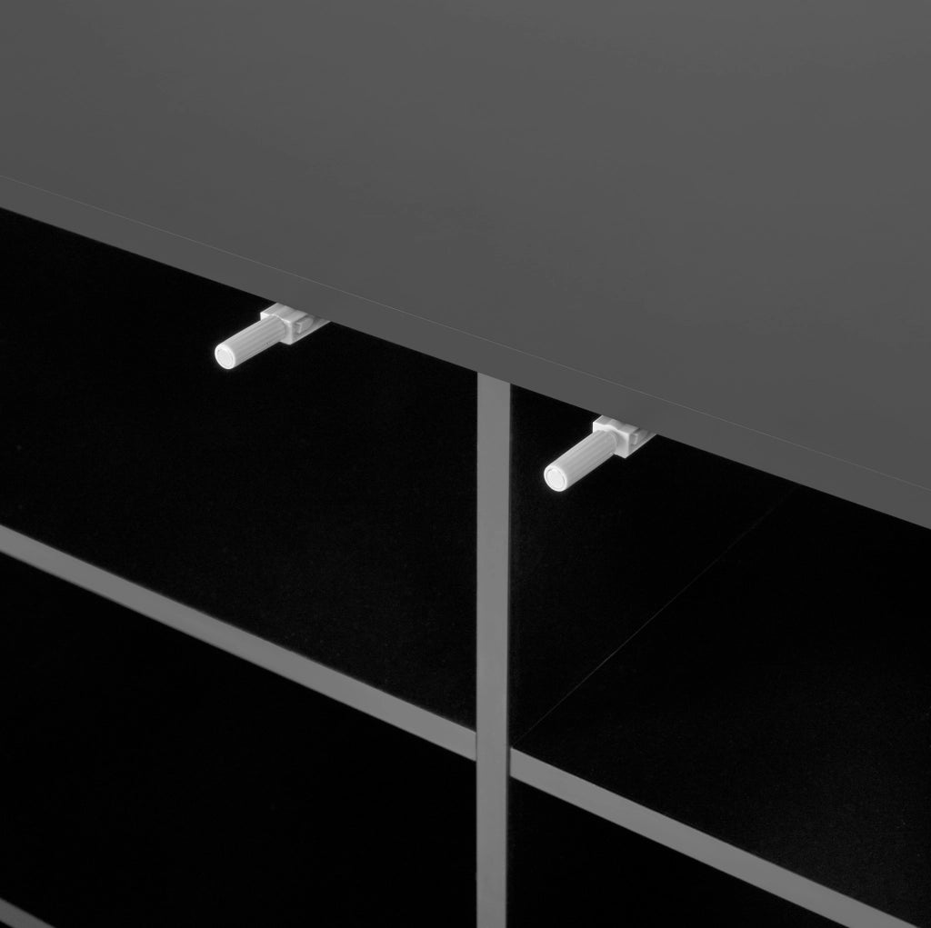 Credenza con illuminazione LED, 6 ante e 14 vani