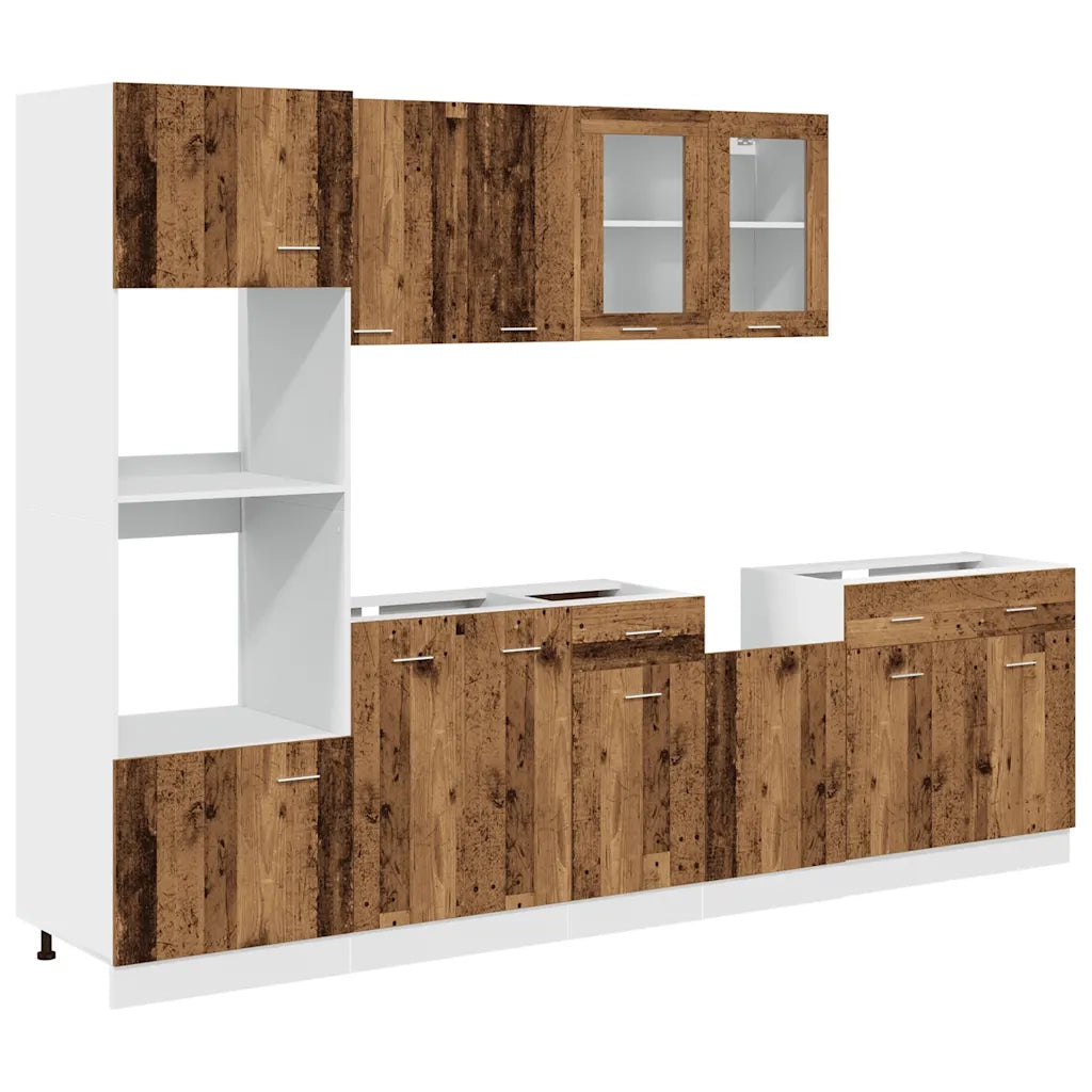 Set di Mobili da Cucina 7 pz Lyon Legno Antico in Truciolato 3328571