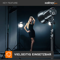 Niova 60 Plus Bi Colour luce video LED dimmerabile con riflettore Bowens e diffusore morbido I Luce da studio con tecnologia COB LED I 3200-5600 K, CRI=93 I Luminosità regolabile