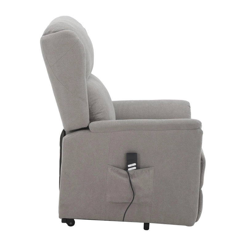 Poltrona Relax 2 Motori Thelma In Tessuto Grigio Medio
