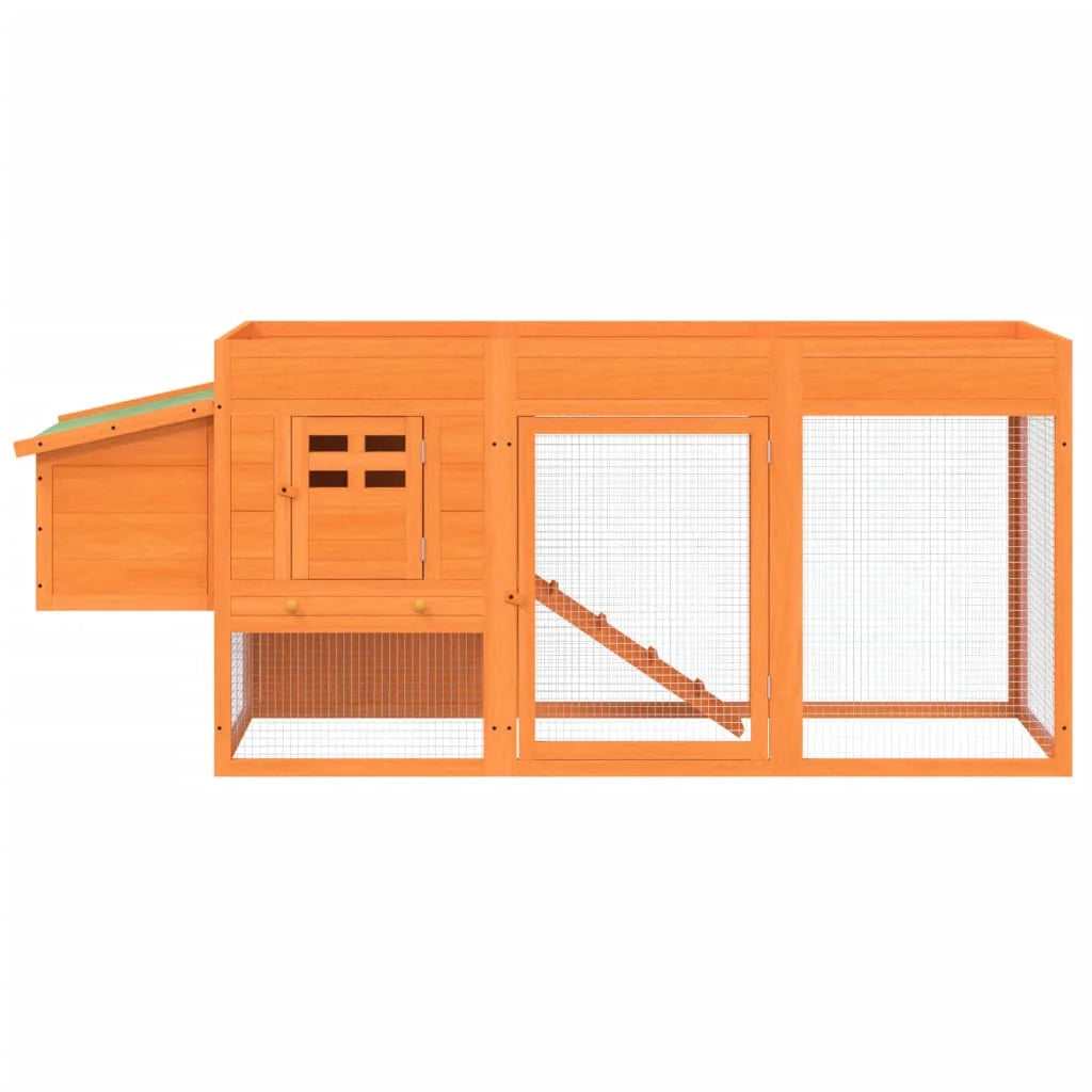 Pollaio/recinto/gabbia per polli 204 x 50 x 84 cm legno massello di pino marrone 02_0043912