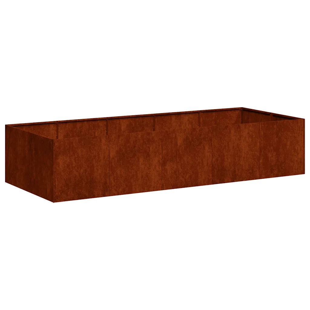 Fioriera-Vaso-Contenitore per Piante Arrugginita 200x80x40 cm in Acciaio Corten