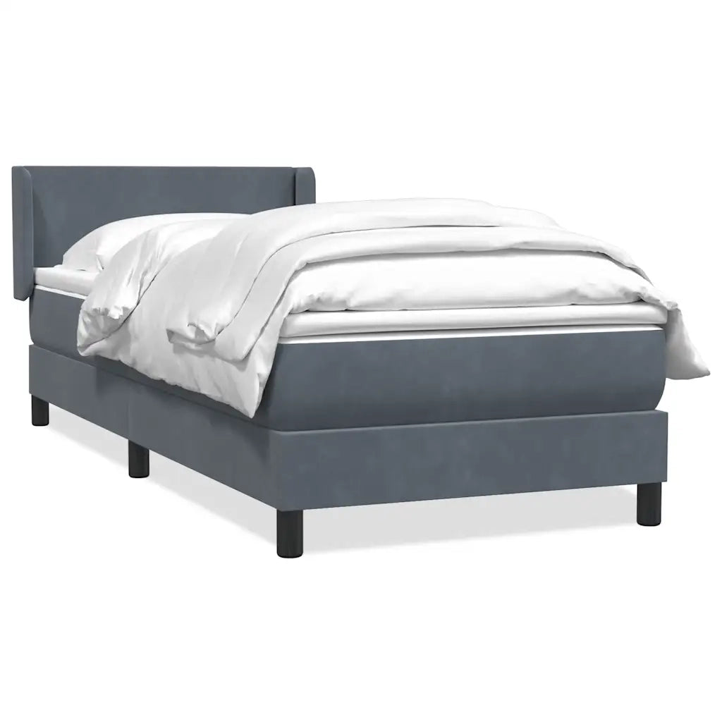 Giroletto a Molle con Materasso Grigio Scuro 80x220 cm Velluto 3317968