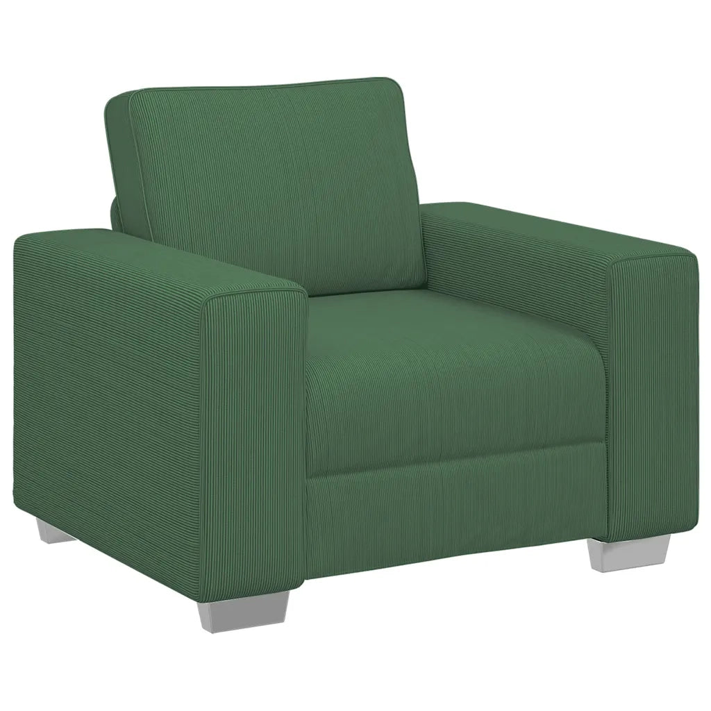 Divano Sedia Verde Scuro 100x77x82 cm Tessuto di Velluto a Coste 4105190