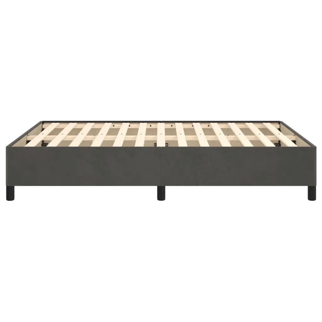 Letto matrimoniale | Letto per adulti | Giroletto senza Materasso Grigio Scuro 140x190 cm Velluto