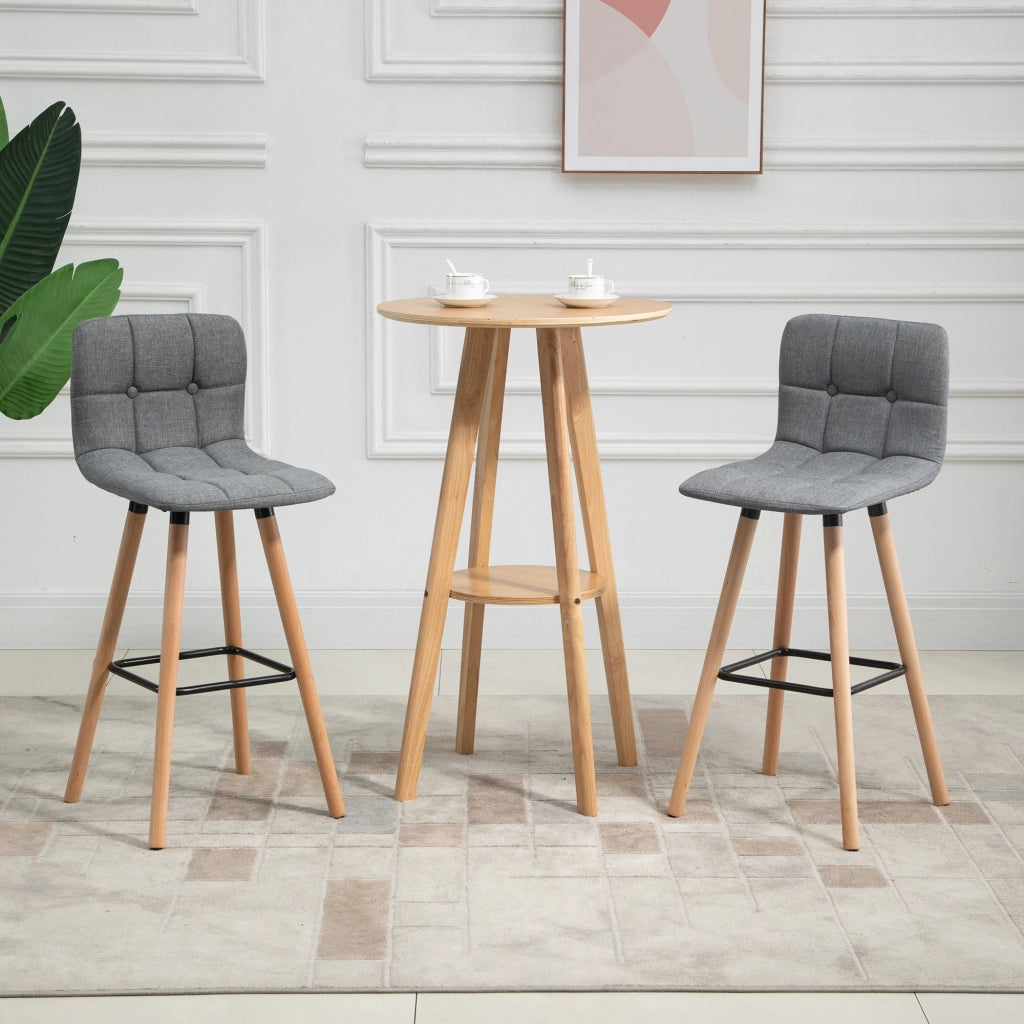 Sgabelli da Cucina con Schienale ¨C zephmum ¨C Grigio Legno Moderno