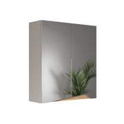 Vicco Specchio contenitore bagno Greige/rovere artigianale 60 x 67 cm con ripiano regolabile in altezza