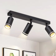 ZMH Faretto da soffitto Nero 3 Luci GU10 Orientabile da Interno in Metallo per Corridoio Soggiorno Senza Lampadine