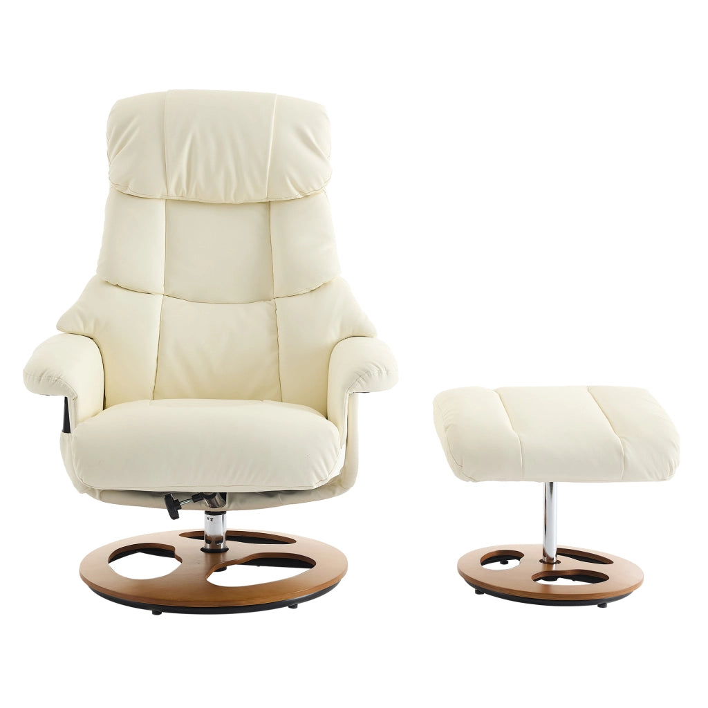 Poltrona Relax Massaggiante Reclinabile con Poggiapiedi Girevole ¨C MINIMAL ¨C Similpelle Bianco