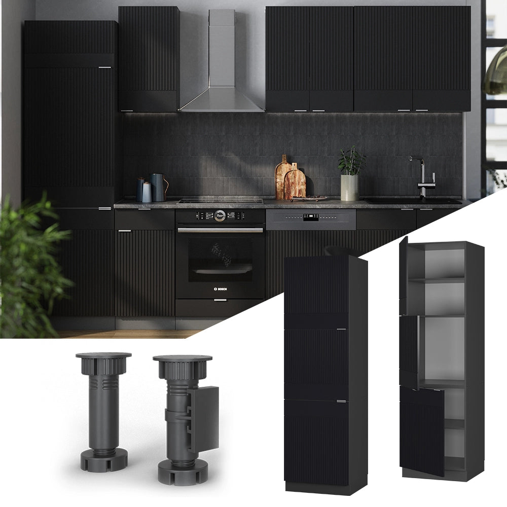 Vicco Mobile per forno da incasso Nero a righe 60 cm