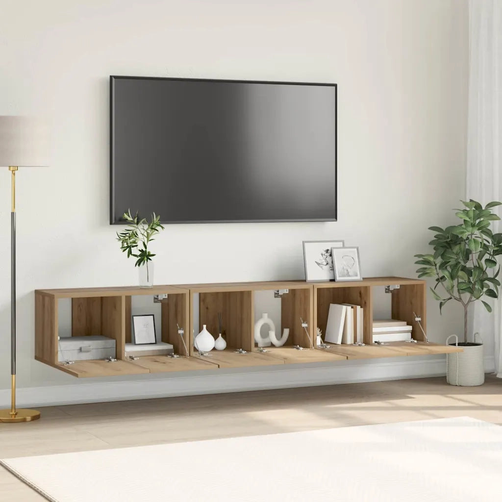 Set mobile TV 3 pcs Marrone 60 x 30 x 30 cm Legno multistrato 875169
