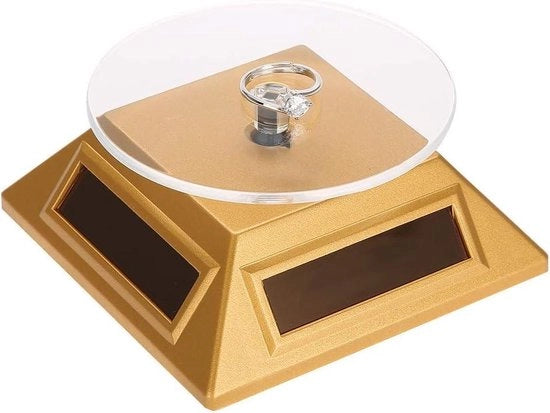Display stand per gioielli alimentato da energia solare - standaard rotante - asse a 360° - organizzatore orologi e telefoni per gioielli - piatto rotante - standaard rotante per esposizione - design lussuoso piatto rotante elettrico.