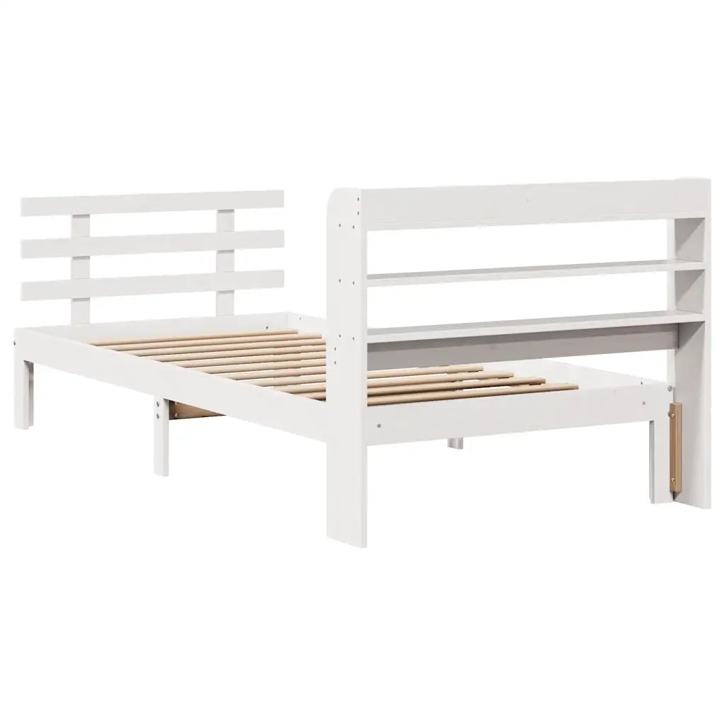 Giroletto con Testiera senza Materasso-Struttura Letto Bianco 100x200 cm 274315