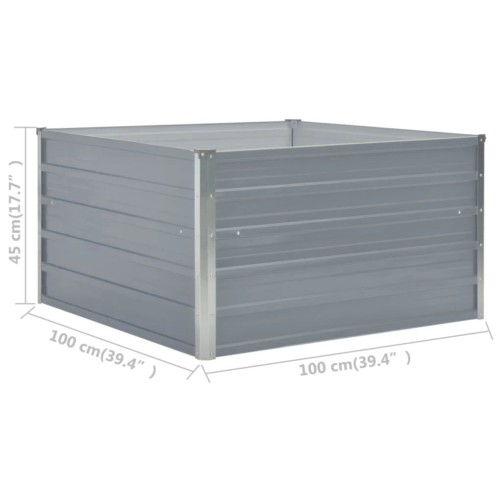 Fioriera 100 x 100 x 45 cm acciaio zincato grigio 02_0000784