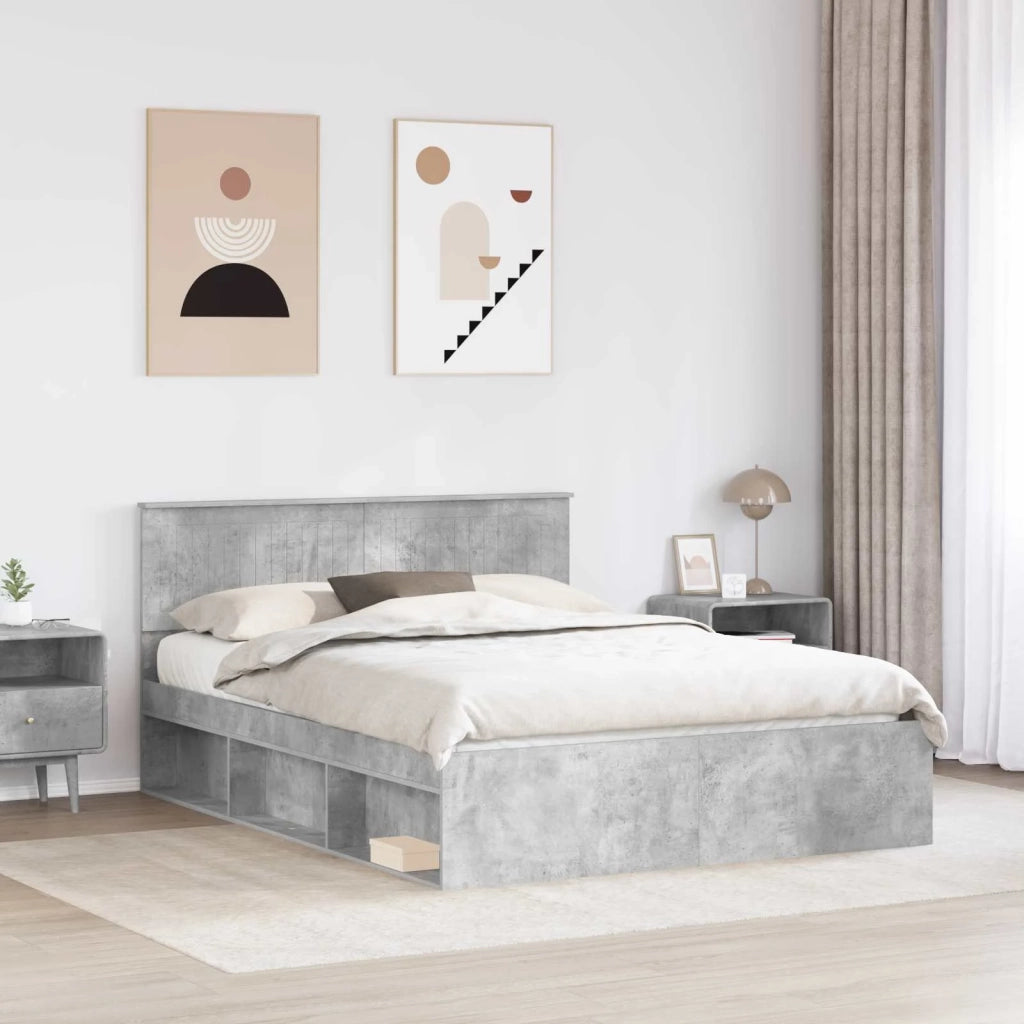 Struttura del letto Grigio Concretè 150 x 200 cm Pino massello