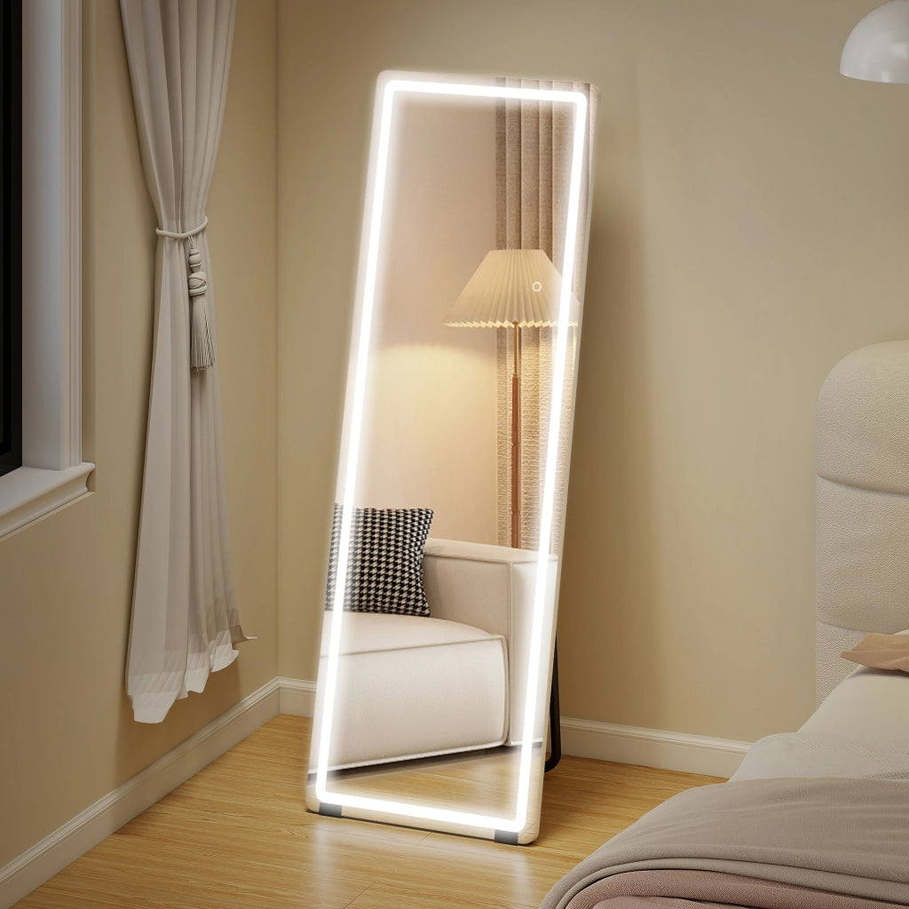 Specchio da Parete con Luci 150x50 cm 3 Colori ¨C Zephmum ¨C Bianco