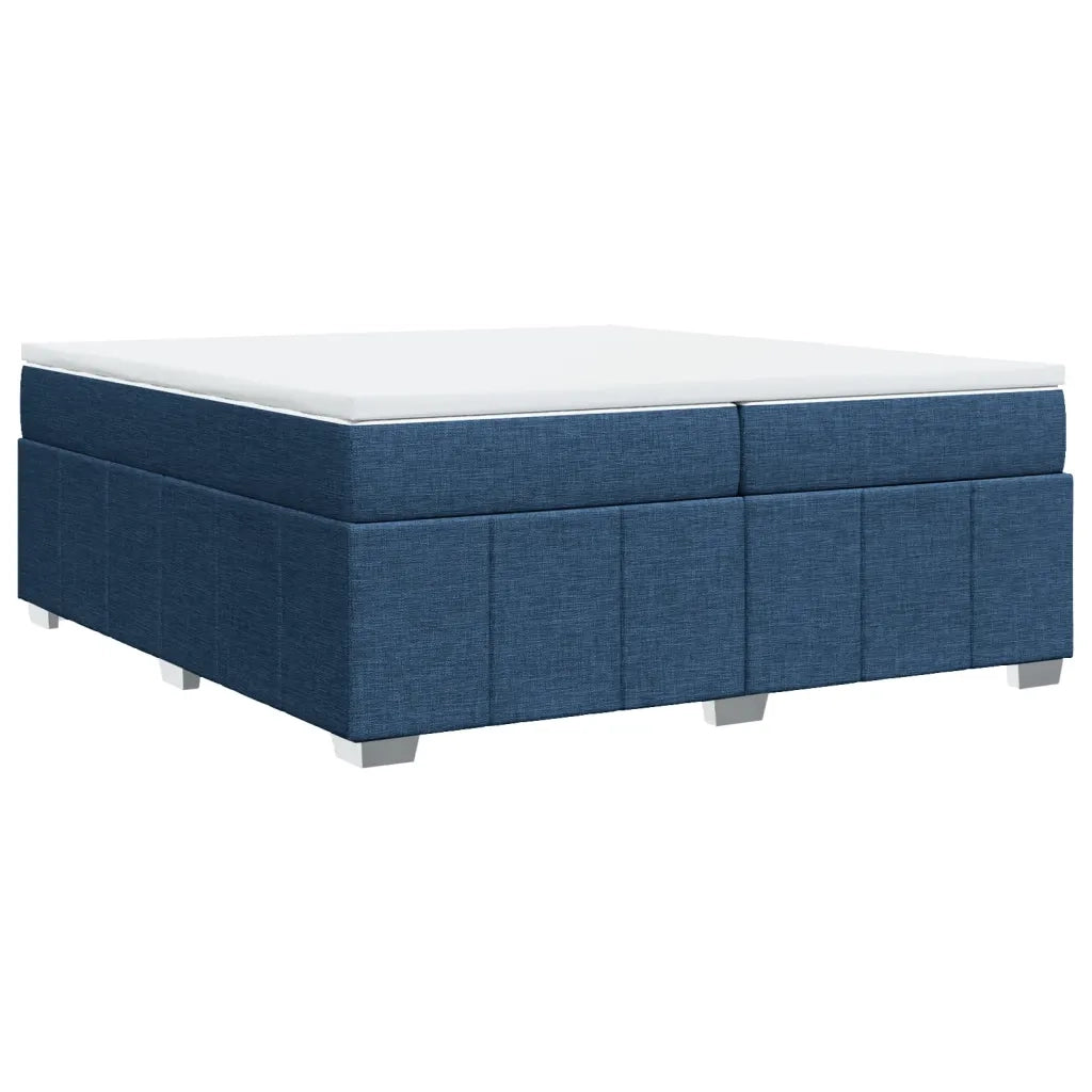 Giroletto a Molle con Materasso Blu 200x200 cm in Tessuto