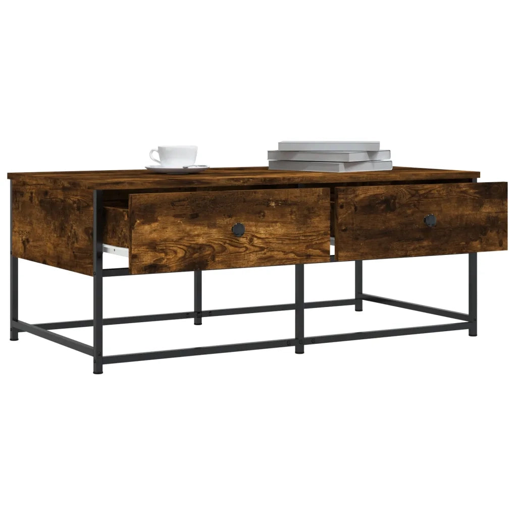 Tavolino da Salotto Rovere Fumo 100x51x40 cm Legno Multistrato 833972