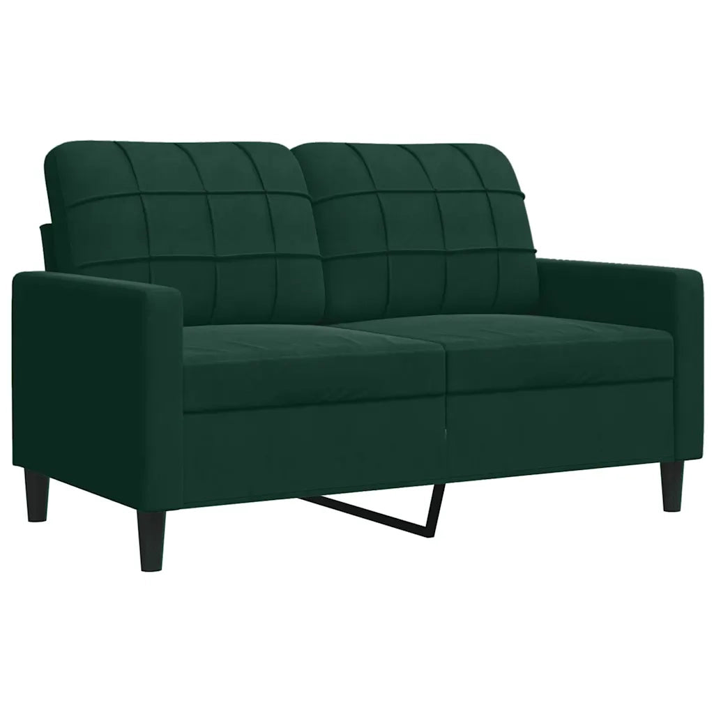 vidaXL Set di Divani 2 pz con Cuscini e Rinforzi Verde scuro Velluto