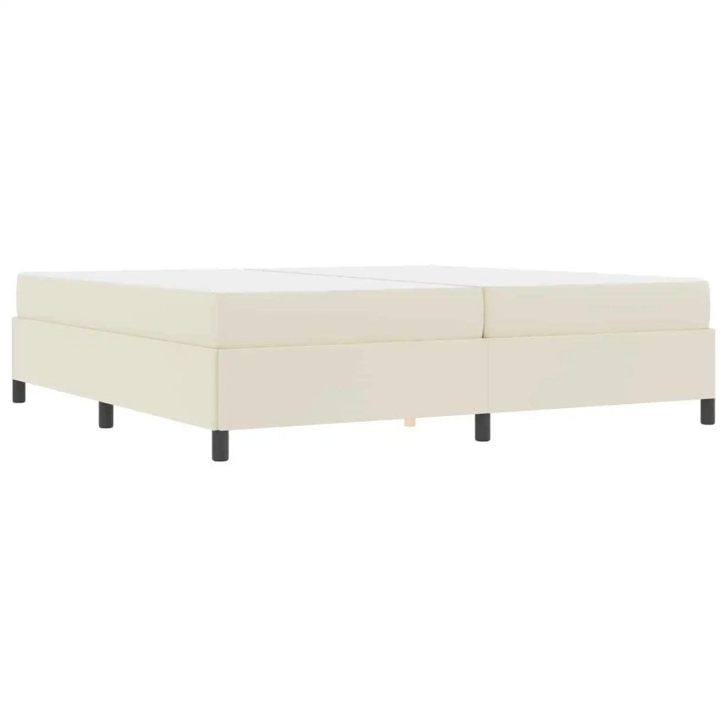 Struttura del letto con materasso Crema 200 x 200 cm Tessuto