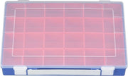 Assortimento PP-Premium con 24 contenitori di inserimento, maniglia portatile, scatola di ordinamento stabile per viti e altri piccoli componenti, pezzi di inserimento rimovibili, 22,5 x 33,5 x 5,5 cm, blu