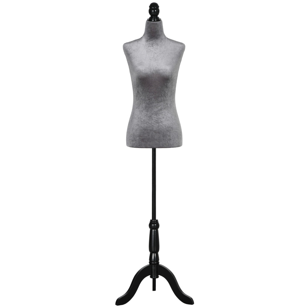 Manichino da Sarto Regolabile ¨C zephmum ¨C Grigio 130-168 cm con Treppiedi in Legno