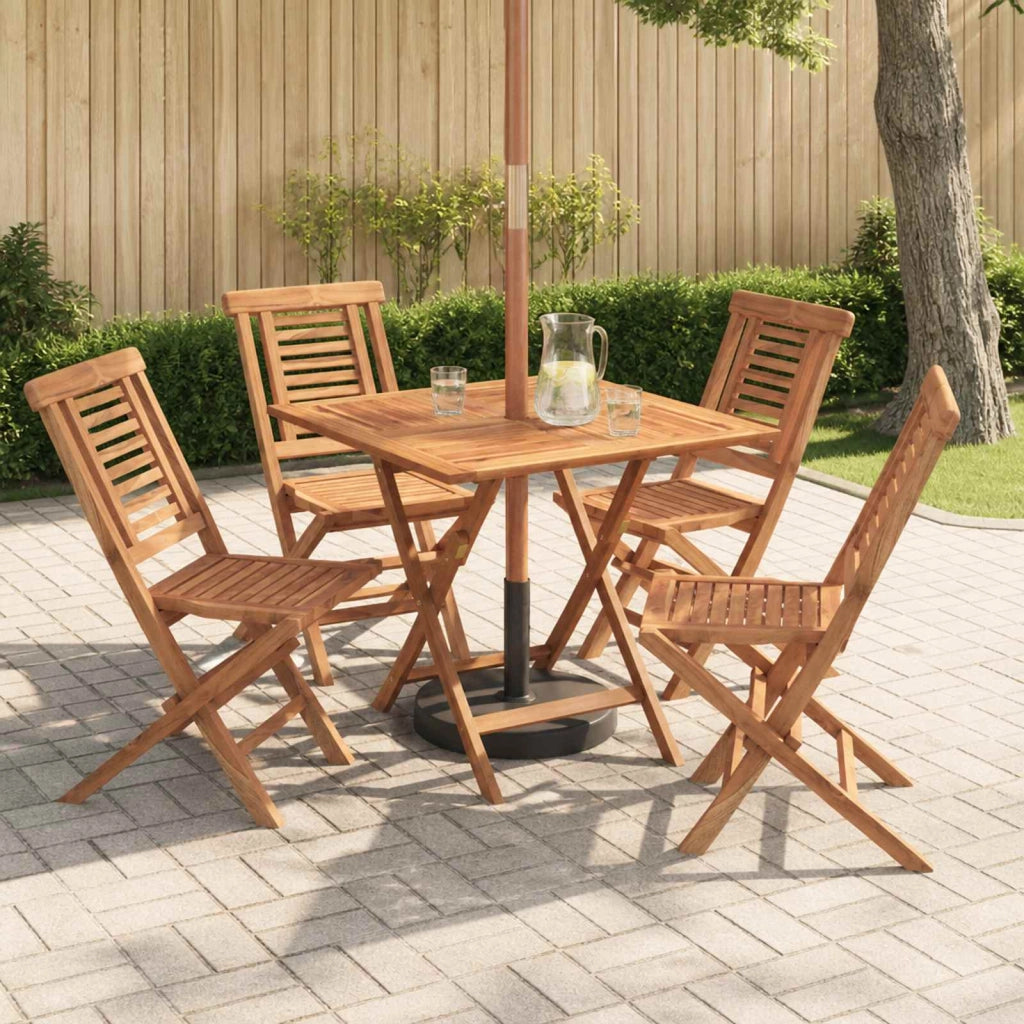 Set bistro da giardino pieghevole da 5 pezzi Naturale 3434100