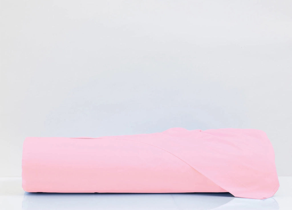 Lenzuola Cordonetto In 100% Cotone In Tinta Unita - Matrimoniale - Rosa