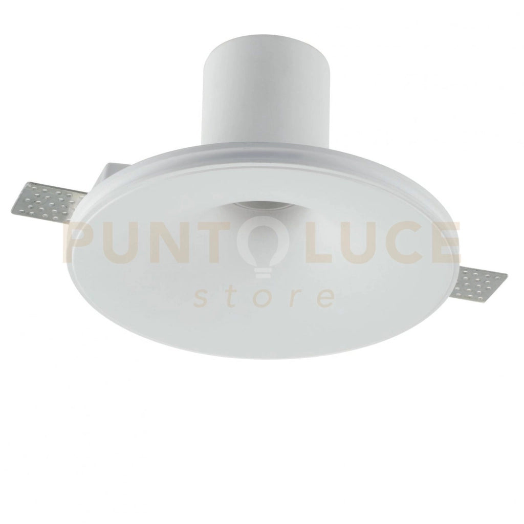 INCASSO EVA BIANCO 1 LUCE ATTACCO E27 18X1,3CM IN GESSO VERNICIABILE