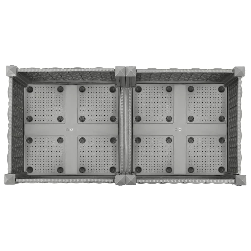 Fioriera rialzata per piante fiori terrazza giardino 80 x 40 x 23 cm polipropilene grigio 02_0039235